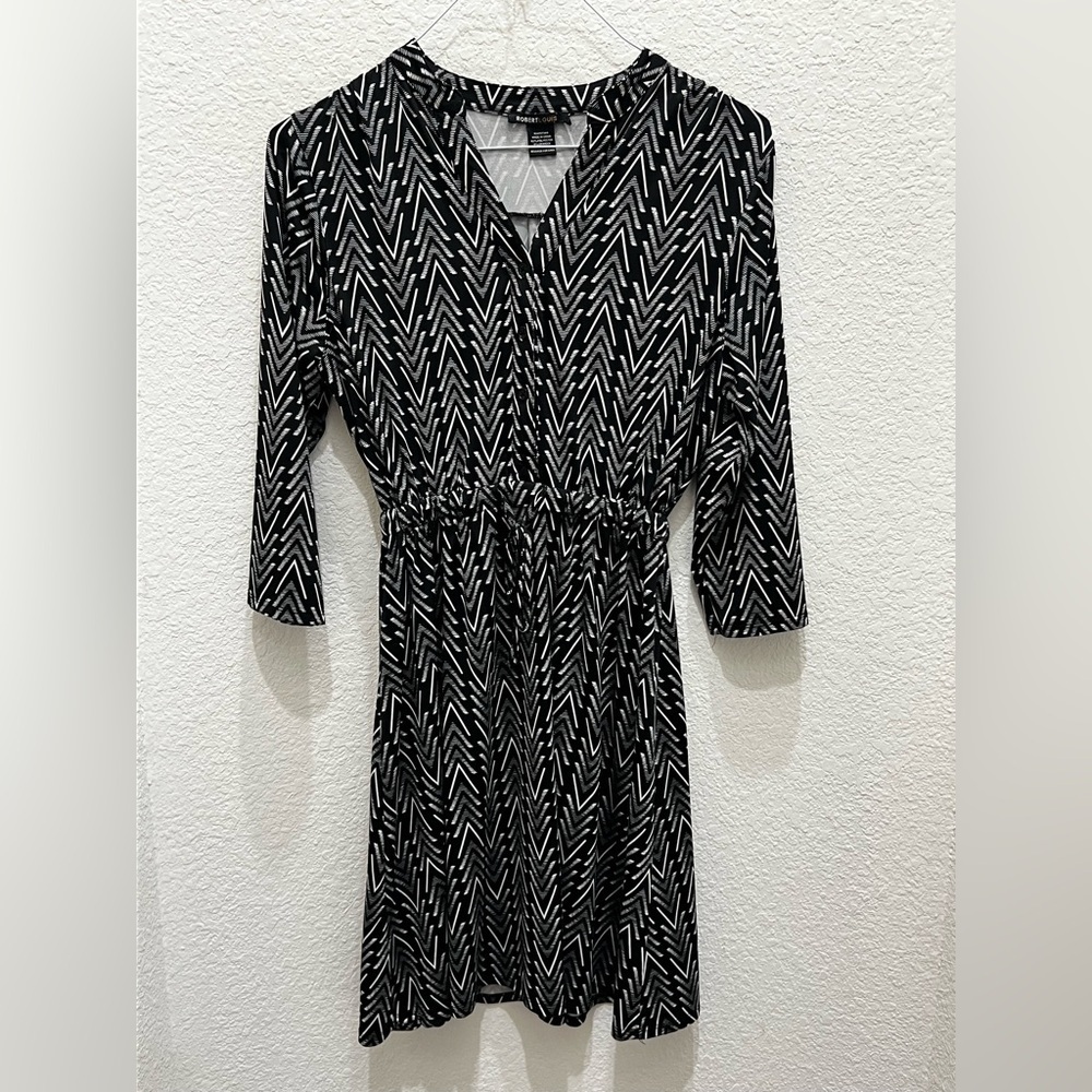 Robert Louis Black and White Long Sleeve Dress
